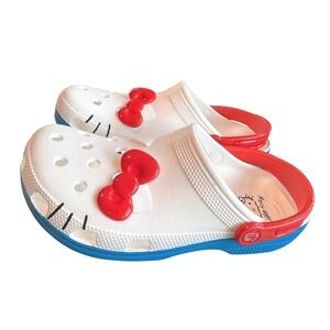 Crocs Hello Kitty I Am Classic Clog White Red Blue Adult‎ Size M9/W11 NWT Sanrio
